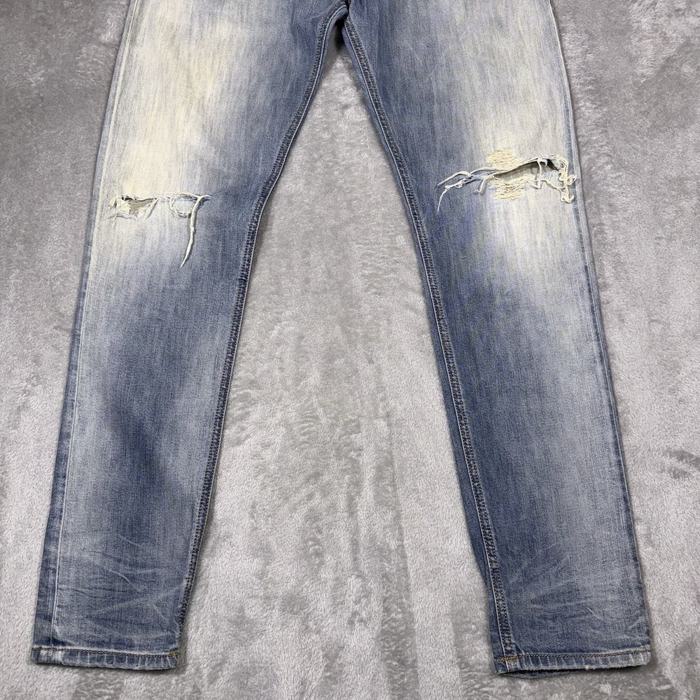 Diesel Jeans Tepphar Slim Carrot Fit Men's 31x30 Button Fly Blue Distressed - Picture 3 of 16